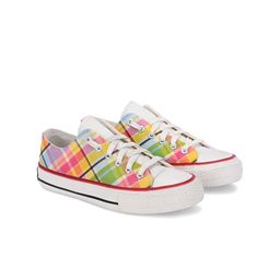 CROWCIA LONDON Women Printed Round Toe Lightweight Canvas Sneakers-image-89