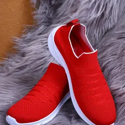 TPENT Women Textured Slip-On Running Sports Shoes-41
