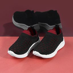 Jazzy Juniors Boys Black Woven Design Slip-On Sneakers-28