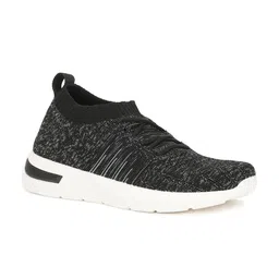 Bata Women Black Woven Design Slip-On Sneakers-18