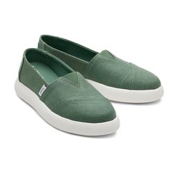 TOMS Women Green Alpargata Mallow Ivy Heritage Canvas Woven Design Slip-On Sneakers-image-34