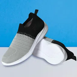 TPENT Women Woven Design Antibacterial Mesh Comfort Insole Contrast Sole Sneakers-44