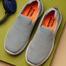 Action Men Grey Woven Design Slip-On Sneakers-image-25