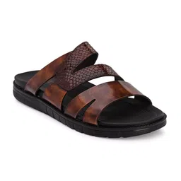 Hitz Men Textured  Leather Comfort Sandals-picture-26