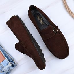 LOUIS STITCH Men Classic Handmade Suede Driving Loafers-image-11