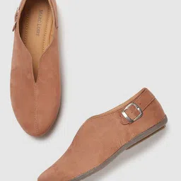 Marc Loire Women Nude-Coloured Suede Lightweight Slip-On Shoes-image-87