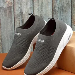 ASIAN Men Textured Round Toe Memory Foam Textile Slip-On Sneakers-12