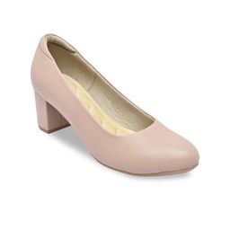 Rocia Nude-Coloured Block Pumps-40