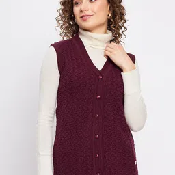 Duke Self Design Cable Knit Acrylic Cardigan-18