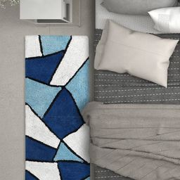 AAZEEM Blue Cotton Runner Rug-28