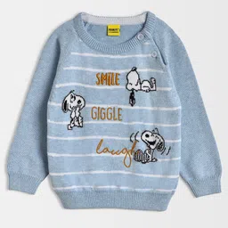 MiArcus Kids Snoopy Printed Round Neck Long Sleeves Embroidered Cotton Pullover Sweater-99