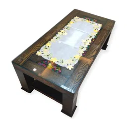 TANLOOMS Yellow & White Embroidered Table Runners-image-59