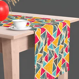 ArtzFolio Yellow & Red Geometric Printed Table Runner-37