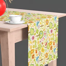 ArtzFolio Yellow & Green Printed Table Runner-0