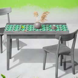 ArtzFolio Green & White Digital Printed Table Runner-4