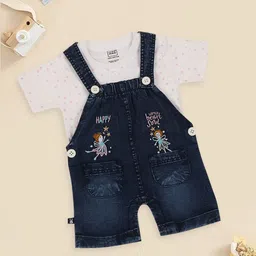 MeeMee Boys Embroidered Dungaree With Conversational Printed T-Shirt-37