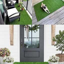 LUXEHOME INTERNATIONAL Green Artificial Grass UV Resistant Floor Runner-42