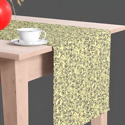 ArtzFolio Yellow & Black Quirky Cycles Print Dining Centre Table Runner-32