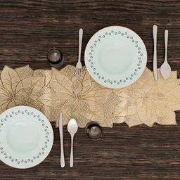 LooMantha Beige Textured Floral Table Runners-23