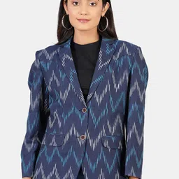 INDOPHILIA Single-Breasted Printed Cotton Blazer-picture-22