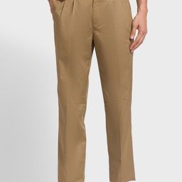 ColorPlus Men Pleated Cotton Chinos Trousers-picture-49