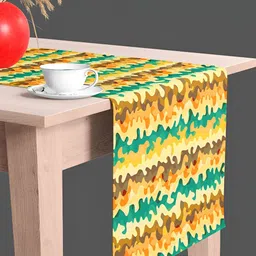 ArtzFolio Yellow & Green Abstract Printed Rectangle Table Runner-42