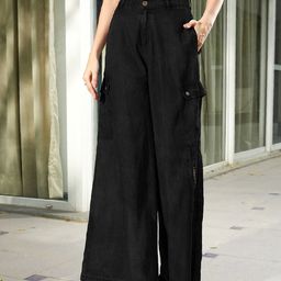 SASSAFRAS Women Mid Rise Straight Fit Parallel Trousers-image-61