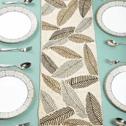 PURINA'S White Textured Beaded Acrylic Table Runner-25