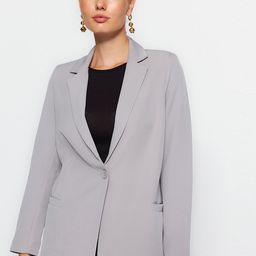 Trendyol Notched Lapel Collar Single-Breasted Blazer-image-27
