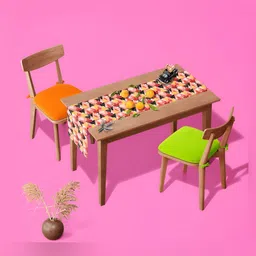 ArtzFolio Pink & Red Geometric Digital Printed Table Runner-3