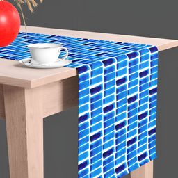 ArtzFolio Blue & White Digital Printed Table Runner-16