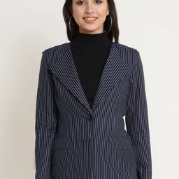 WESTCLO Striped Slim-Fit Single-Breasted Blazer-picture-16