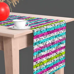 ArtzFolio Grey & Blue Digital Printed Table Runner-38