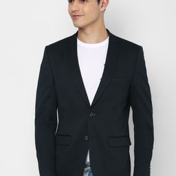 Allen Solly Men Navy Blue Slim Fit Single-Breasted Blazer-47