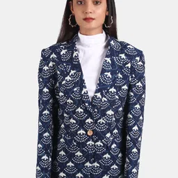 INDOPHILIA Printed Cotton Single-Breasted Casual Blazer-image-62