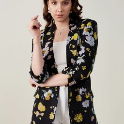 JUNE & HARRY Women Floral Printed Front Open Comfort-Fit Casual Blazer-picture-38
