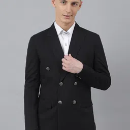 MR BUTTON Men Slim-Fit Double Breasted Formal Blazer-image-66