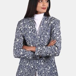 INDOPHILIA Printed Single-Breasted Pure Cotton Blazer-image-44