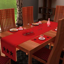 Home Heart STAR COLLECTION Black & Red Pure Cotton Table Runners-12