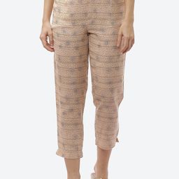 Biba Women Beige Textured Urban Slim Fit Trousers-image-100
