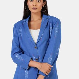INDOPHILIA Single-Breasted Printed Cotton Blazer-image-52