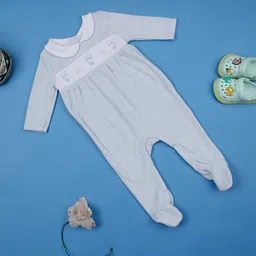 One Friday Infants Girls Smocked Cotton Sleepsuit-16