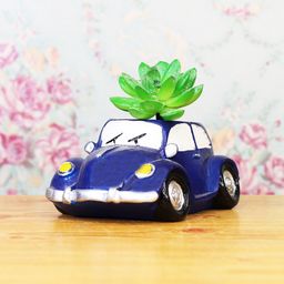 Wonderland Blue & Silver-Toned Car Planter-18