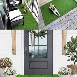 LUXEHOME INTERNATIONAL Green Artificial Grass Textured Runner-51