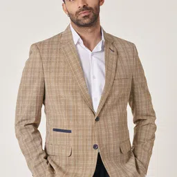 MR BUTTON Checked Slim-Fit Single-Breasted Blazer-image-65