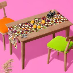 ArtzFolio Orange & Red Geometric Printed Table Runner-28