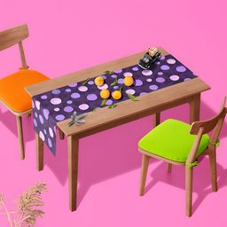 ArtzFolio Purple Geometric Printed Rectangular Table Runner-0