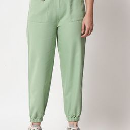 Orchid Blues Women Green High-Rise Joggers Trousers-image-120