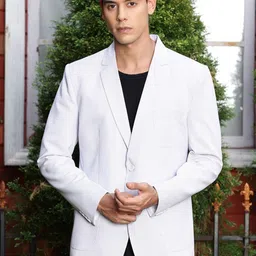 Thomas Scott Slim Fit Striped Notched Lapel Collar Single-Breasted Blazer-image-32