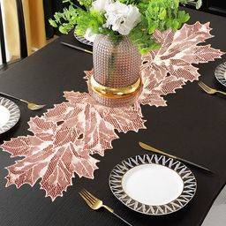 LooMantha Brown Textured Patjhad Table Runners-42